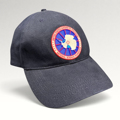 Raree Finds vintage navy blue cotton strapback hat with United States Antarctic Program and NSF embroidered patch