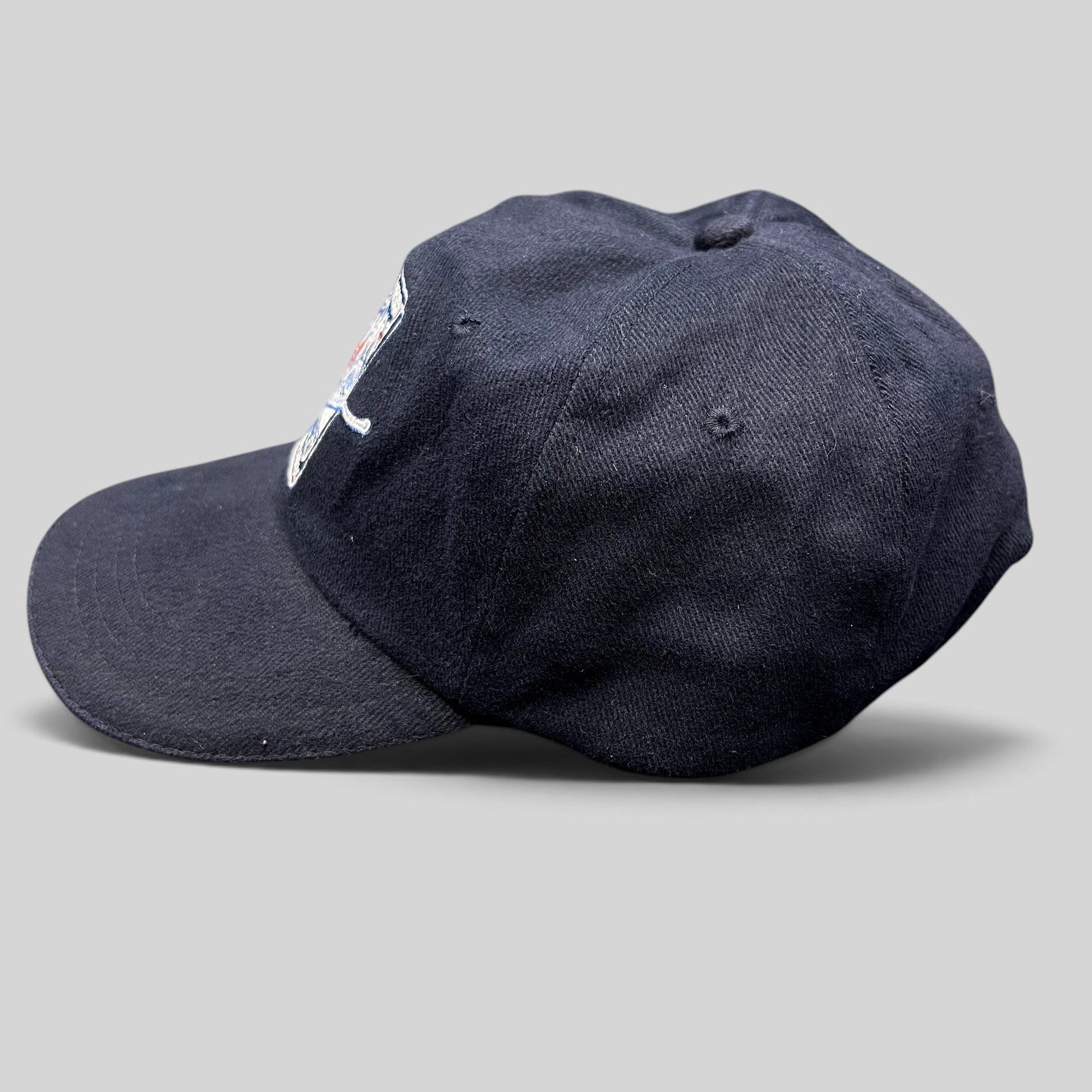 Raree Finds navy blue 2002 Aspen Winternational cotton strapback hat with Chevrolet Truck and skier embroidery