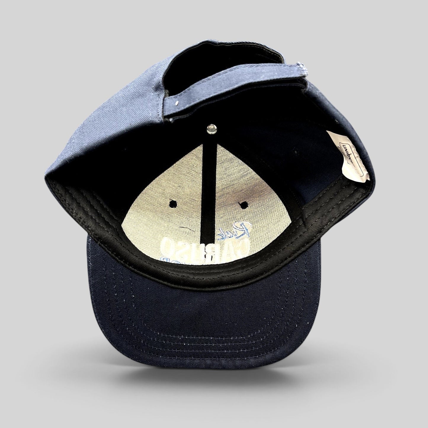 Raree Finds navy blue Rick Caruso for Mayor campaign hat with Unionwear label and adjustable strapback closure