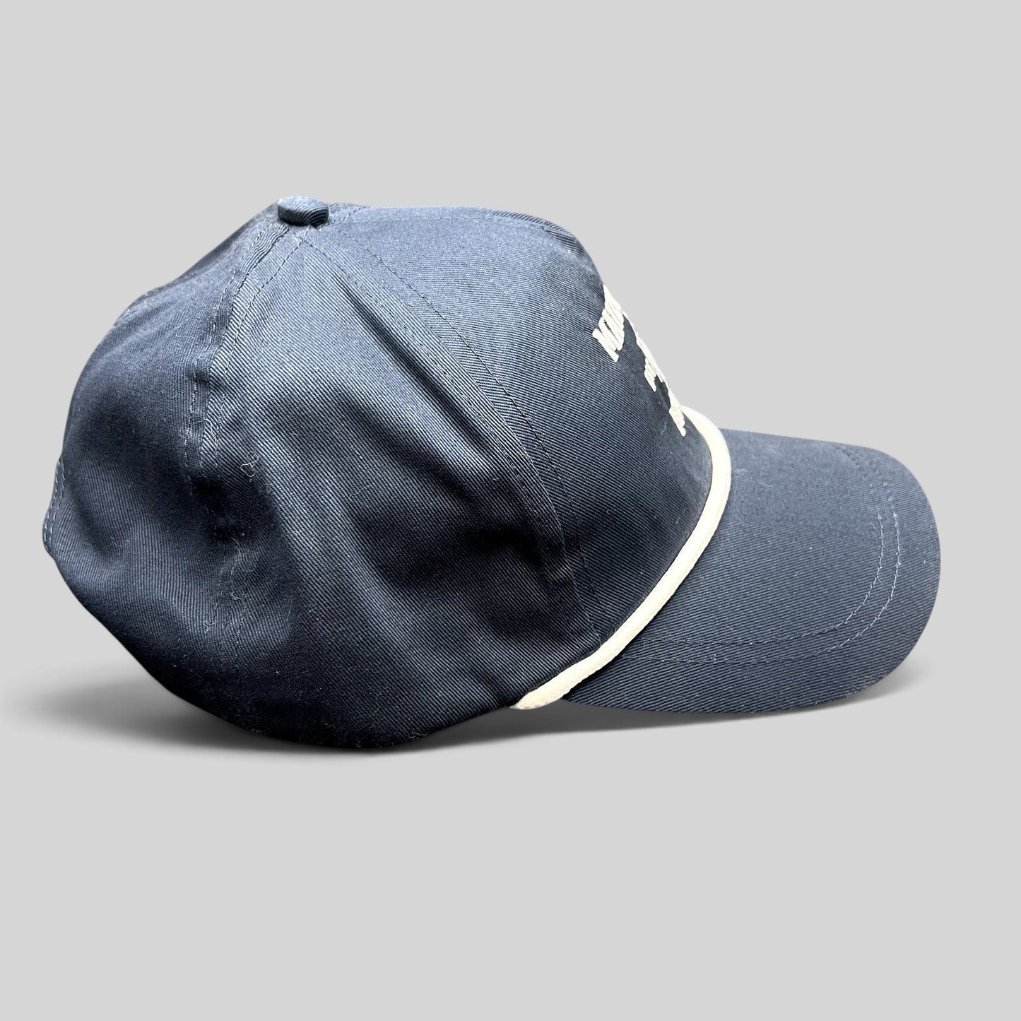Raree Finds navy blue snapback rope hat with white Matzo Ball Mafia embroidery and Star of David detail
