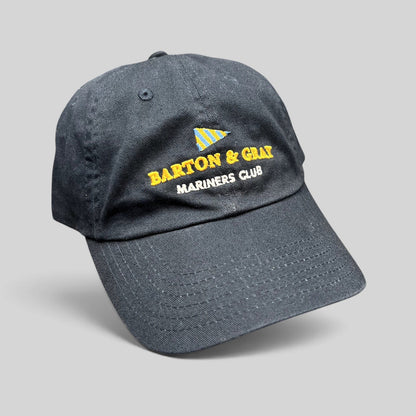 Raree Finds navy blue Barton & Gray Mariners Club cotton strapback hat with embroidered nautical logo