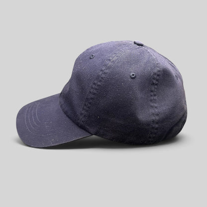 Raree Finds navy cotton chino baseball cap with a classic low-profile design and stitched brim detail