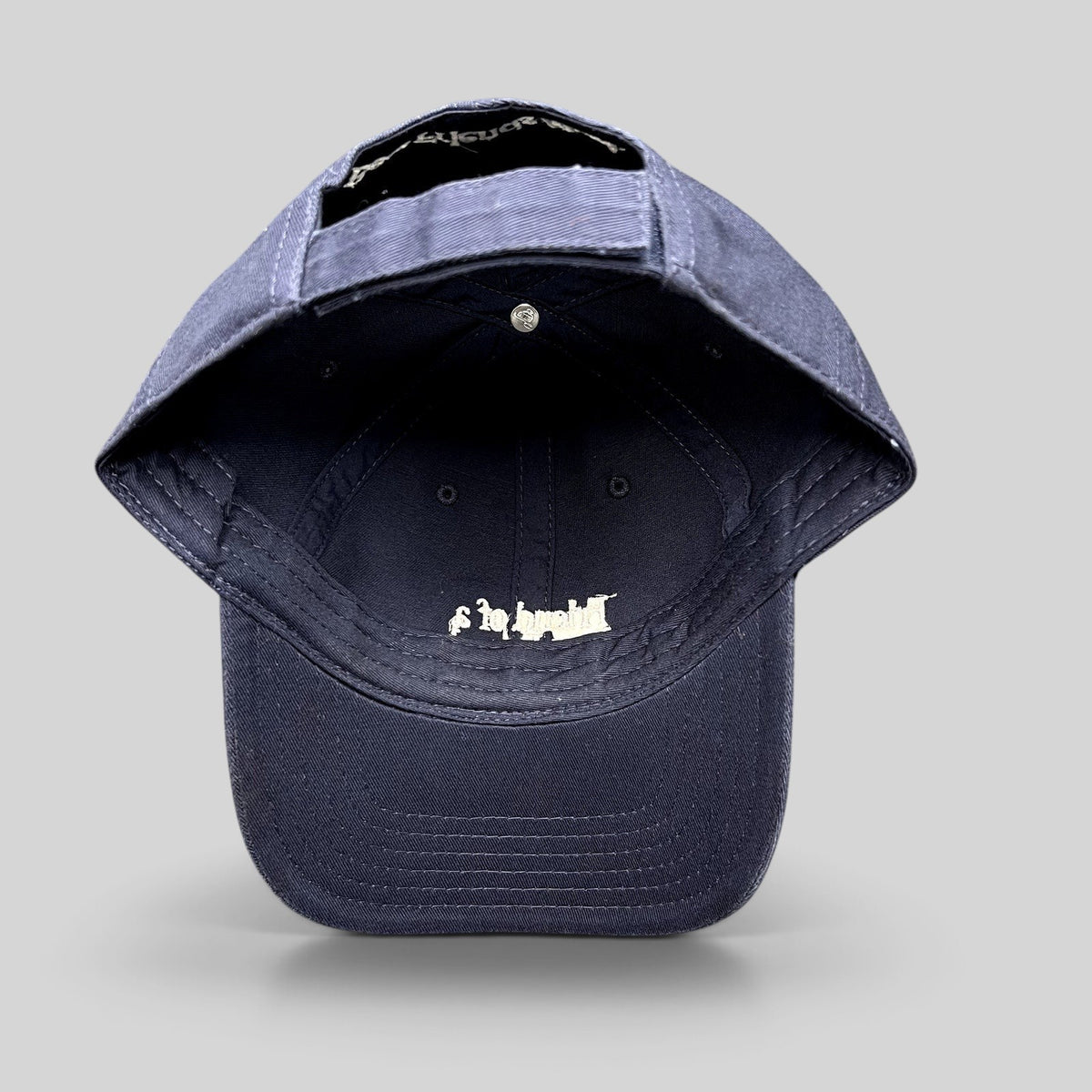 Raree Finds navy blue cotton twill dad hat with Friend Of A Best Friend embroidery and adjustable strapback closure