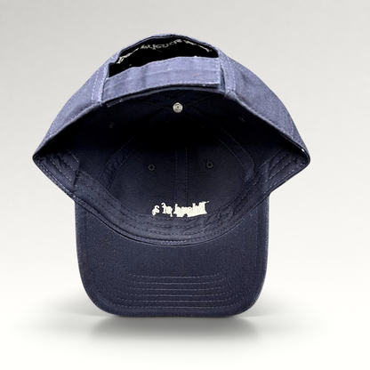 Raree Finds navy blue cotton twill dad hat with Friend Of A Best Friend embroidery and adjustable strapback closure