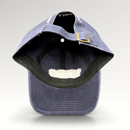 Raree Finds vintage navy blue NCIS golf tournament strapback hat with adjustable brass buckle closure