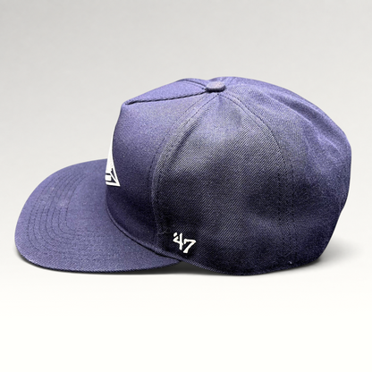 Raree Finds 47 Brand Nitro Circus navy blue snapback hat with white side logo embroidery and structured crown