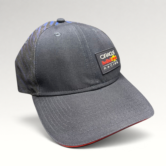 Raree Finds navy New Era 9FORTY Oracle Red Bull Racing F1 snapback cap with rubberized logo and red brim trim