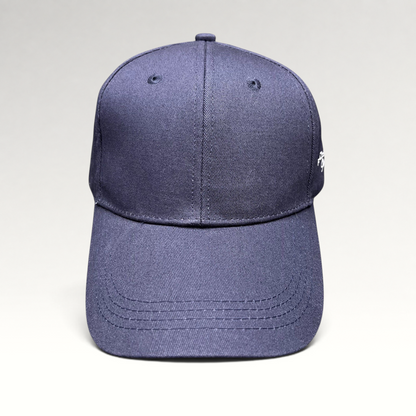Raree Finds navy blue Readyverse Studios strapback dad cap with minimalist six-panel design and side embroidery
