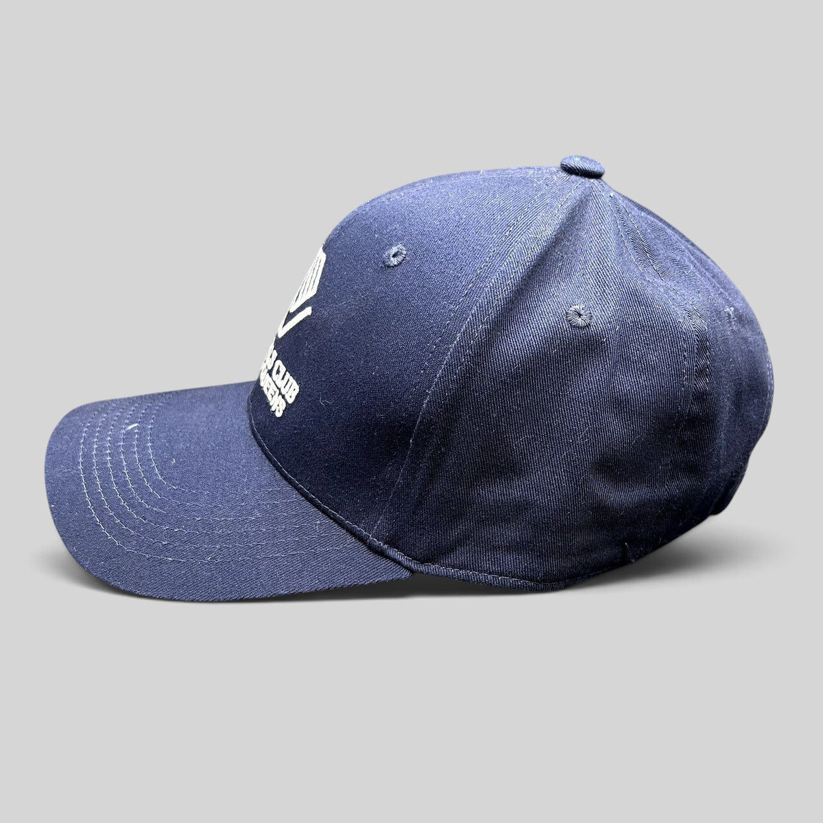 Raree Finds navy blue Boys & Girls Club of Metro Queens strapback hat with white embroidered logo and curved brim