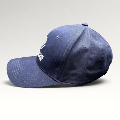 Raree Finds navy blue Boys & Girls Club of Metro Queens strapback hat with white embroidered logo and curved brim