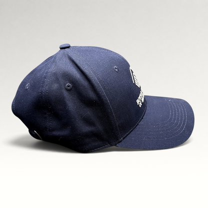 Raree Finds navy blue Boys & Girls Club of Metro Queens strapback hat with white embroidered logo and curved brim