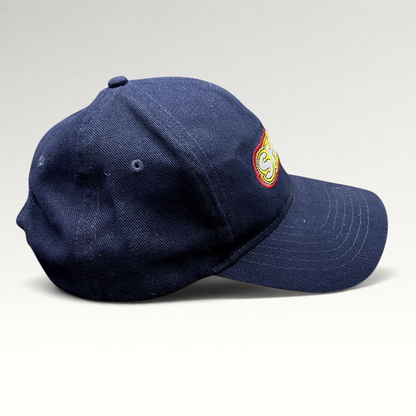 Raree Finds vintage navy blue Telluride Film Festival staff hat with embroidered SHOW logo on the side profile