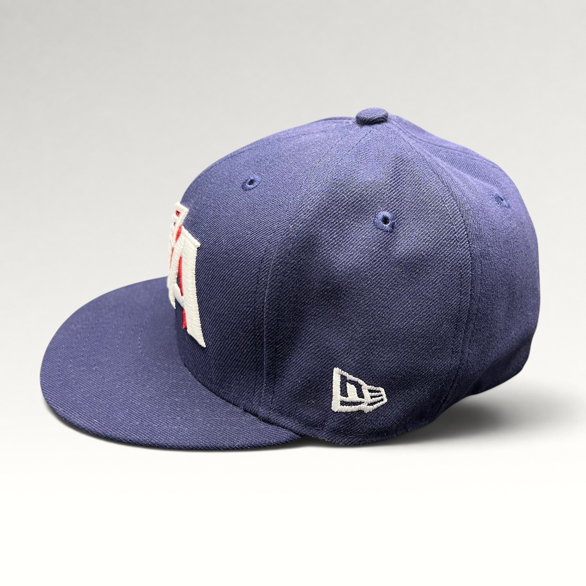 Raree Finds New Era 59FIFTY navy blue fitted baseball cap with USA Olympic embroidery and flat brim