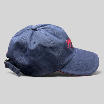 Raree Finds vintage navy blue Wells Fargo Sterling Cup Classic strapback golf hat with red script embroidery