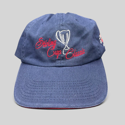 Raree Finds vintage navy blue Wells Fargo Sterling Cup Classic strapback golf hat with trophy embroidery