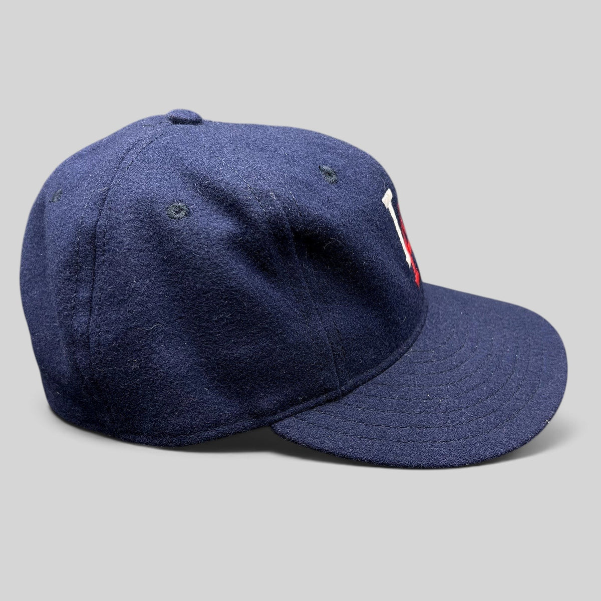 Raree Finds Ebbets Field Flannels navy wool Los Angeles fitted baseball cap with embroidered LA logo