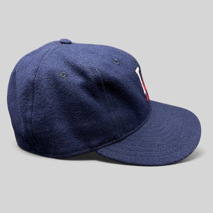 Raree Finds Ebbets Field Flannels navy wool Los Angeles fitted baseball cap with embroidered LA logo