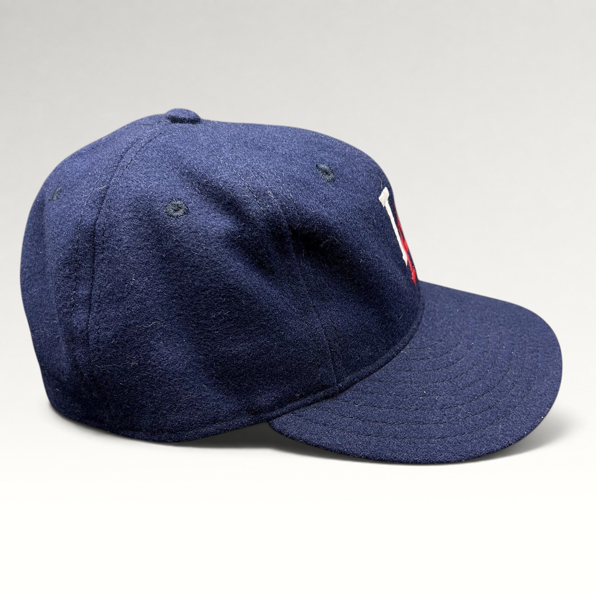 Raree Finds Ebbets Field Flannels navy wool Los Angeles fitted baseball cap with embroidered LA logo