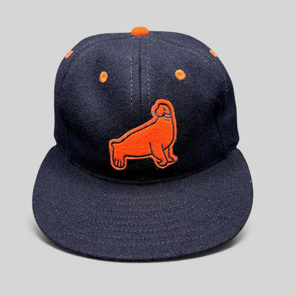 Raree Finds navy wool Ebbets Field Flannels San Francisco Seals baseball hat with orange felt logo and eyelets