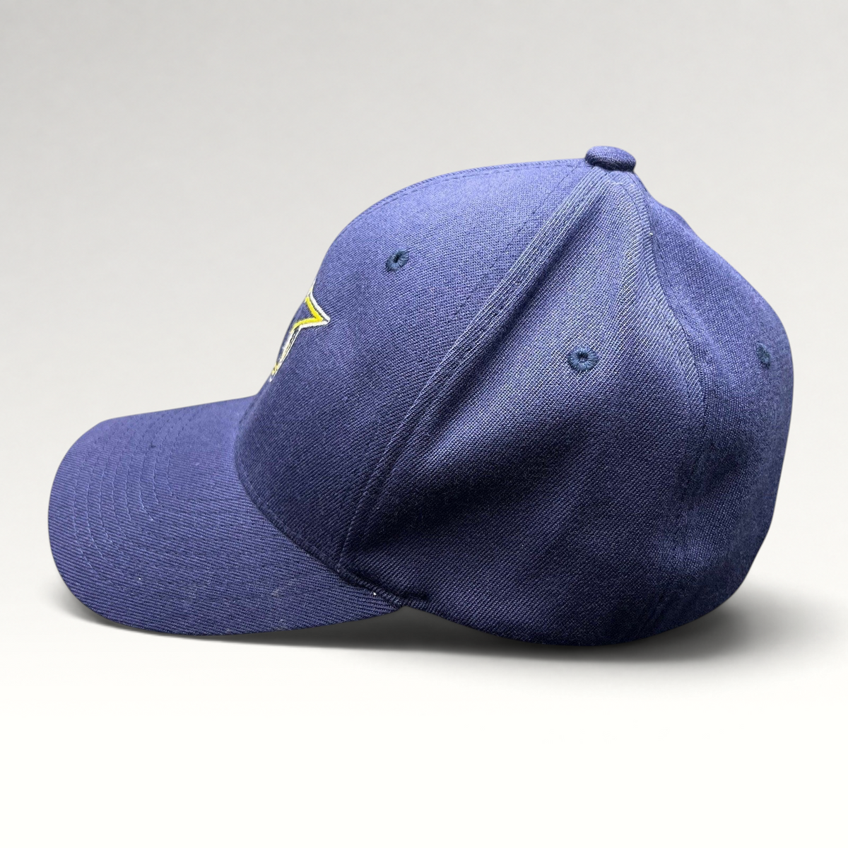 Raree Finds navy blue X-Men First Class film crew Flexfit hat with embroidered X logo on a structured crown