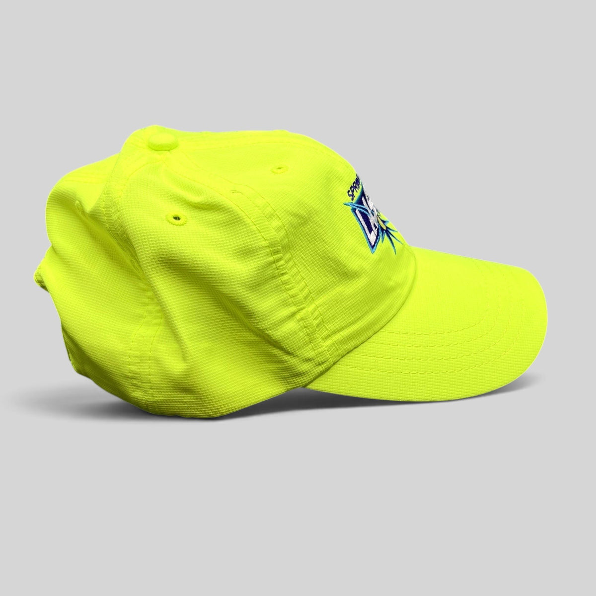 Raree Finds vintage neon yellow Springfield Lasers World TeamTennis strapback hat with embroidered logo
