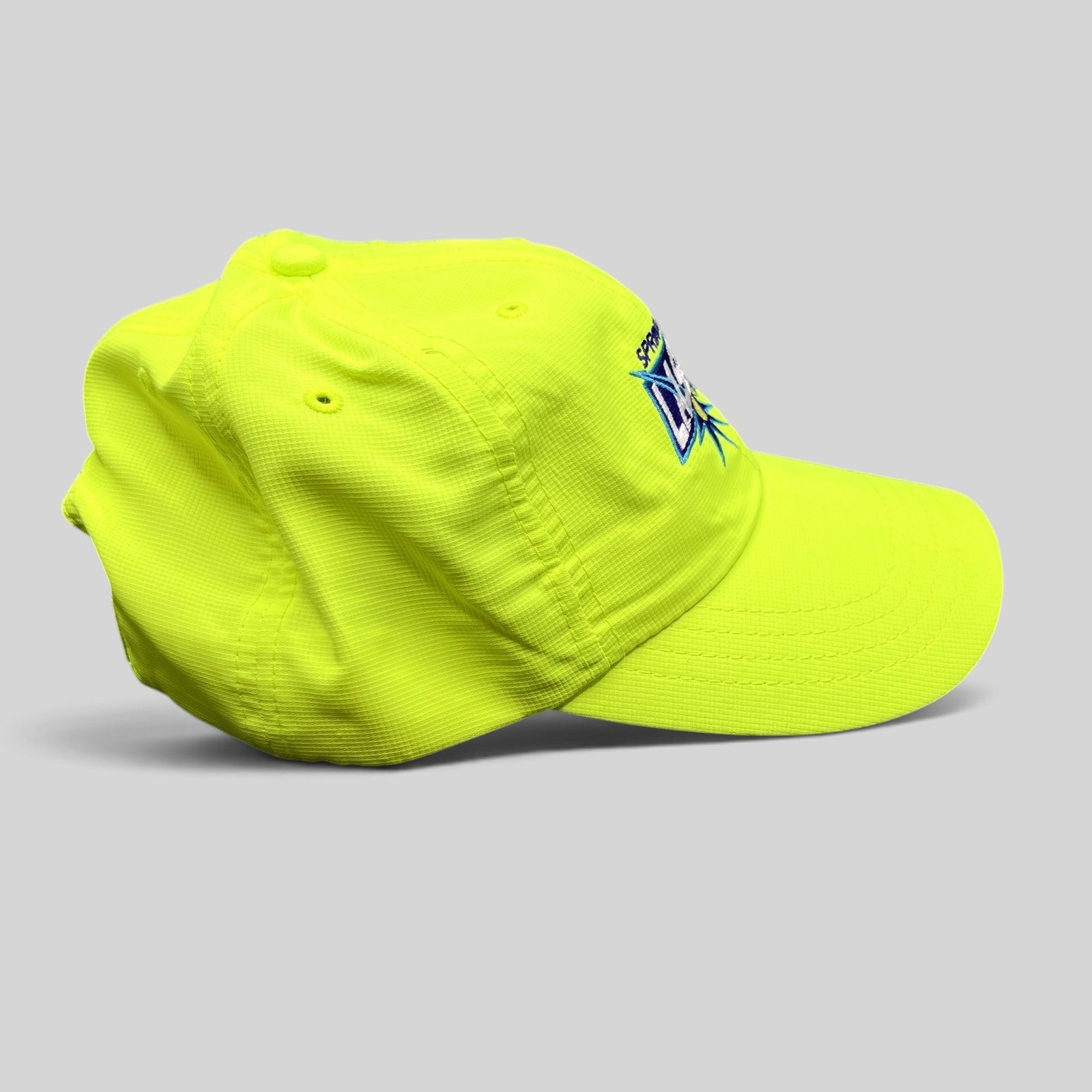 Raree Finds vintage neon yellow Springfield Lasers World TeamTennis strapback hat with embroidered logo