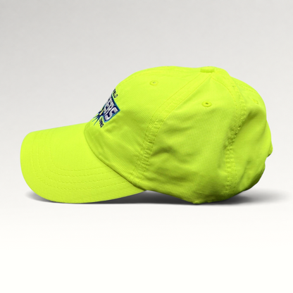 Raree Finds vintage neon yellow Springfield Lasers World TeamTennis strapback hat with embroidered logo