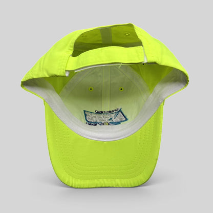 Raree Finds vintage Springfield Lasers neon yellow tennis strapback hat with adjustable hook-and-loop closure