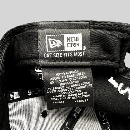 Raree Finds New Era 9FORTY hat interior label showing 100 percent cotton material and one size fits most branding