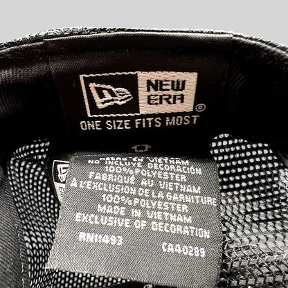 Raree Finds New Era Super Bowl LVI hat interior tag showing 100 percent polyester material and Vietnam origin