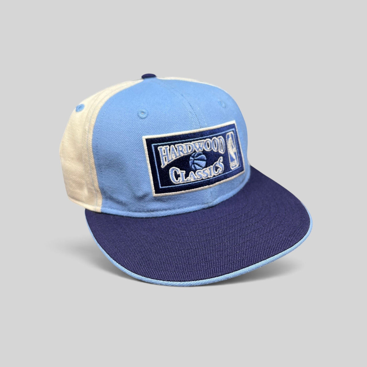 Raree Finds New Era 59FIFTY Hardwood Classics NBA Los Angeles fitted hat in light blue, navy, and cream wool blend.