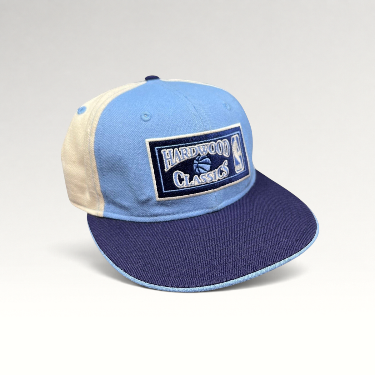 Raree Finds New Era 59FIFTY Hardwood Classics NBA Los Angeles fitted hat in light blue, navy, and cream wool blend.