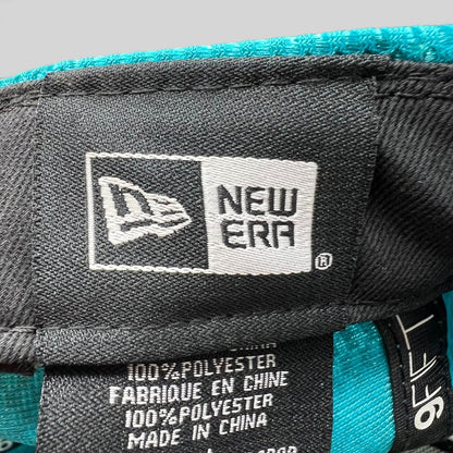 Raree Finds New Era 9FIFTY snapback interior label showing 100 percent polyester material and branding details