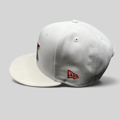 Raree Finds New Era Super Bowl LIX white 9FIFTY snapback hat with flat bill and side logo embroidery