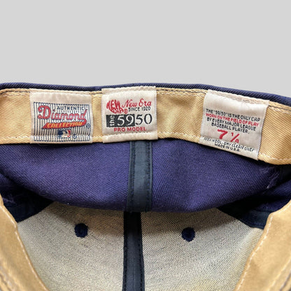 Raree Finds vintage New Era 59FIFTY Diamond Collection cap interior tags showing size 7 1/4 and wool construction