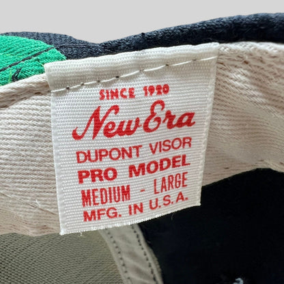 Raree Finds vintage New Era Pro Model hat interior tag with DuPont visor and USA manufacturing details