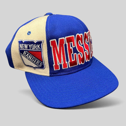 Raree Finds vintage New York Rangers Starter wool snapback hat featuring Messier embroidery and side team shield logo.