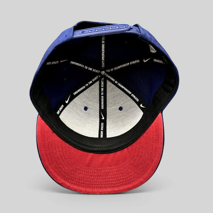 Raree Finds Nike True FC Barcelona snapback hat interior view showing branded taping and red undervisor