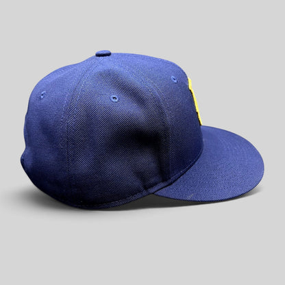 Raree Finds navy blue Nike True FC Barcelona snapback hat with a structured flat brim and embroidered team crest.