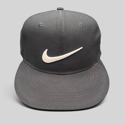 Raree Finds black Nike Golf fitted cap with white embroidered Swoosh logo and flat brim