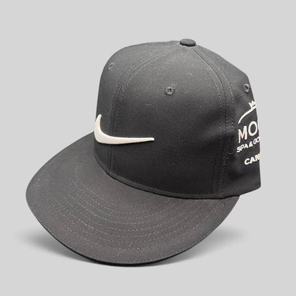 Raree Finds black Nike Golf fitted cap with white Swoosh and Moon Spa & Golf Club Cancun embroidery on the side