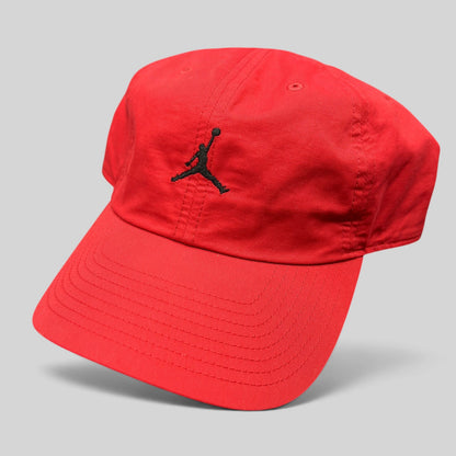 Raree Finds Nike Air Jordan red strapback club cap with black embroidered Jumpman logo and curved brim