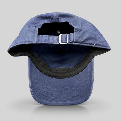 Raree Finds Nike Heritage86 navy blue strapback hat showing the adjustable metal buckle closure and curved brim
