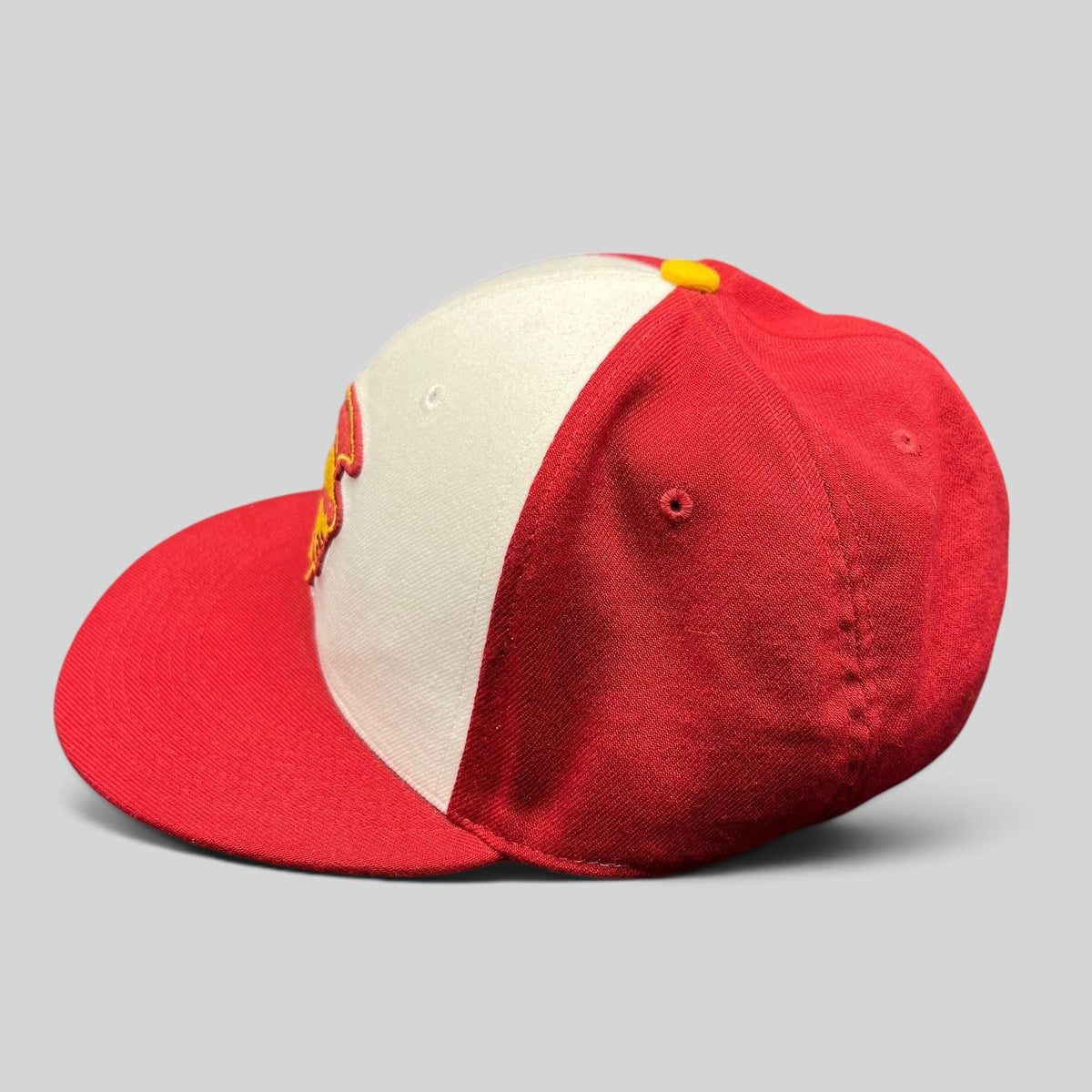 Raree Finds vintage Nike USC Trojans fitted hat in red and white with yellow Trojan helmet embroidery