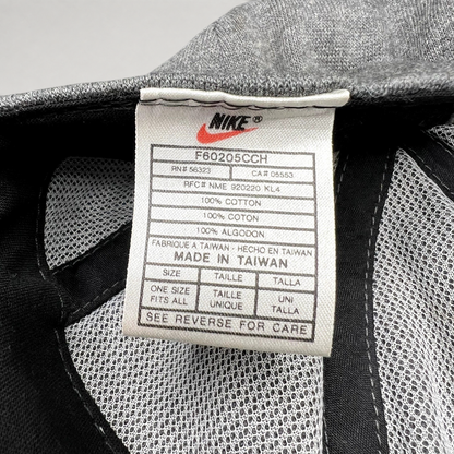 Raree Finds vintage Nike hat interior tag showing 100% cotton material and Made in Taiwan origin details