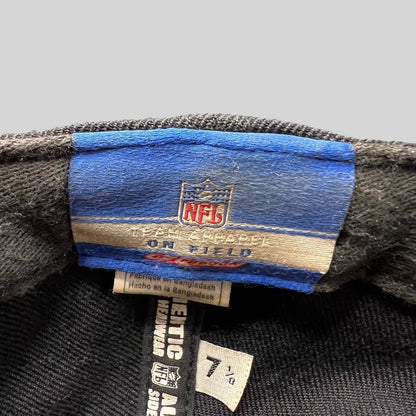 Raree Finds vintage Reebok NFL On-Field Oakland Raiders fitted hat interior label and size 7 1/8 tag