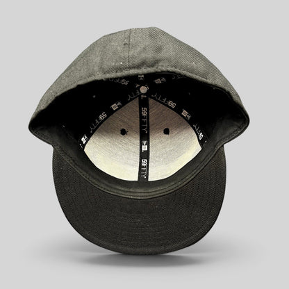 Raree Finds Oakley New Era 59FIFTY fitted hat interior view showing branded taping and structured black crown