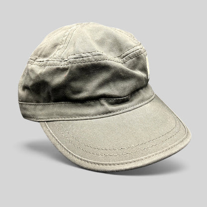Raree Finds vintage olive green cotton cadet cap with a military-inspired structured crown and curved brim