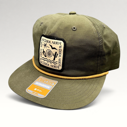 Raree Finds olive green Wendlandt Brewery Richardson outdoor snapback hat with a woven patch and brim rope detail.