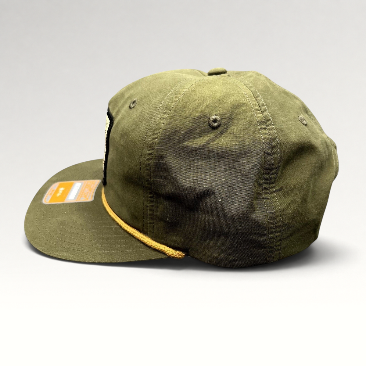 Raree Finds olive green Wendlandt Brewery Richardson outdoor snapback hat with rope brim detail and structured crown.